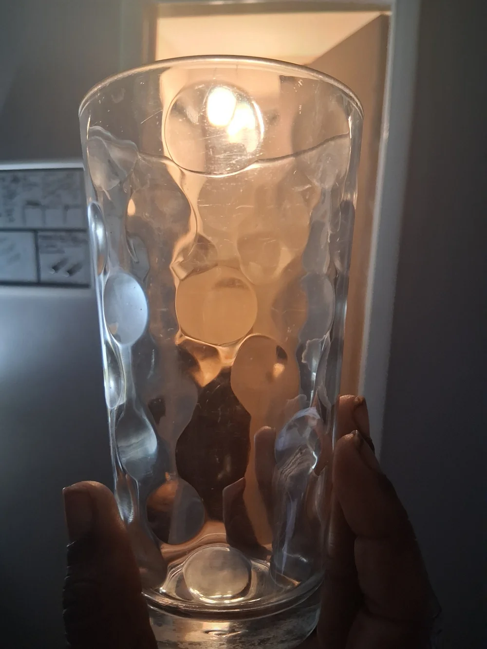 Vintage Pasabahce Mirage Clear Indented Dots 16 oz. Tall Glass